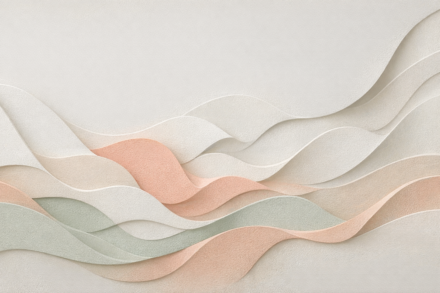 Papier peint panoramique Relief organique 3D en plâtre blanc texturé